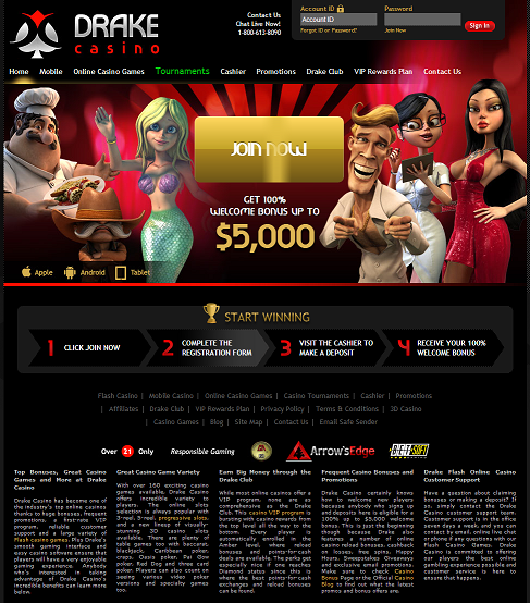 Drake Casino Homepage