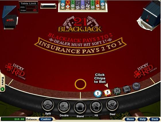 Lucky Red Blackjack Table
