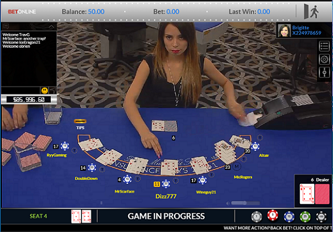 BetOnline Live Blackjack Table